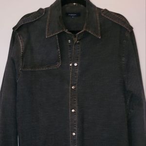 RARE Vintage Burberry (London) Denim snap button down shirt